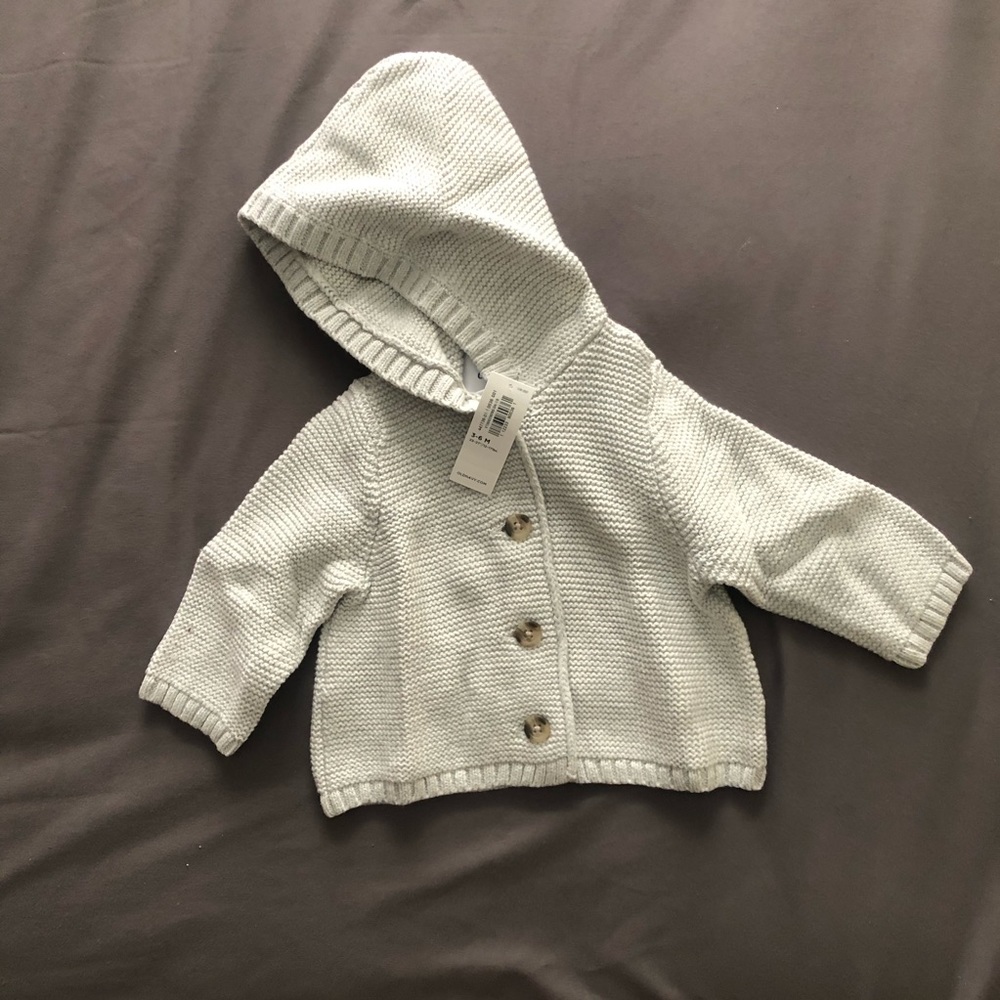 Brand New Gray Cardigan 3-6 m